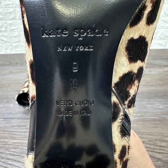 Kate Spade New York Holly Ankle Boot WMNS 9M Brown Black Leopard Side Zip Buckle - Picture 7 of 8